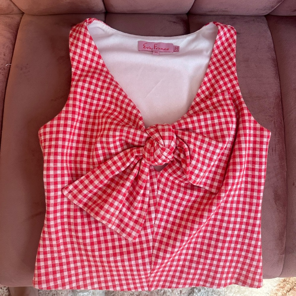 Adorable Anthropologie checkered crop top